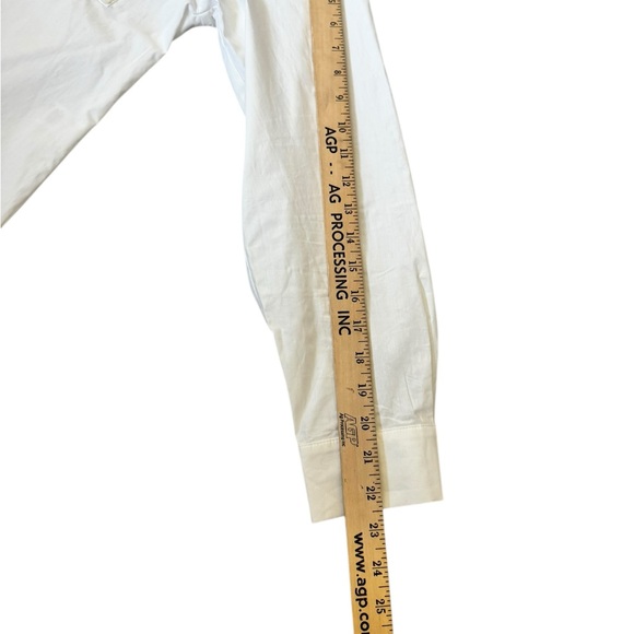 BiBi Pearl Embellished Button Down Blouse White Oversized Tunic Small Q48 - Picture 6 of 9